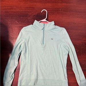 Vineyard Vines Women's Aqua Quarter-Zip Sweatshirt